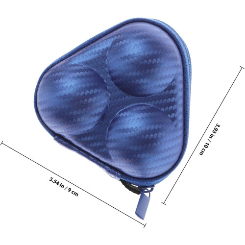 Table Tennis Ball Storage Case for 3 Balls, Blue Mini Triangle Protective Bag, Reusable Fixed Storage Pouch 1