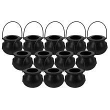 Mini Halloween Cauldron Party Favors 12Pcs Table Decor for Children And Friends Made Of Quality Plastic for Home Decoration