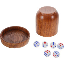 Cubiletes de madera maciza con tapa para dados. Cubiletes de madera para juegos de karaoke y bar.
