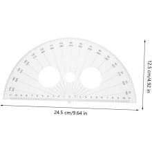 Rapporteur en plastique, outil de mesure pour étudiants, règle d'angle demi-cercle, outil de dessin portable