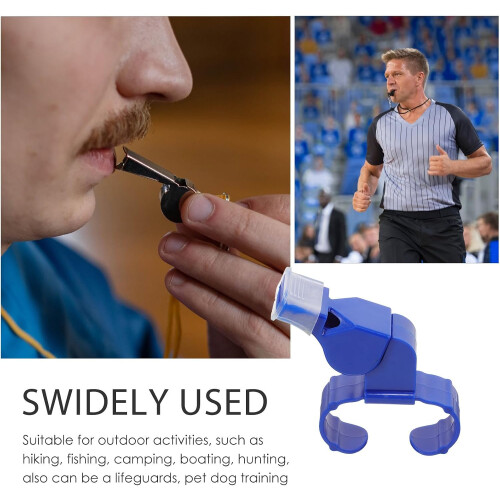 Scheidsrechtersfluitje met ring, luid tweekleurig plastic oefenfluitje 2