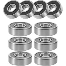 10 roulements à billes étanches doubles 608, 8 mm x 22 mm x 7 mm, en acier, à gorge profonde.