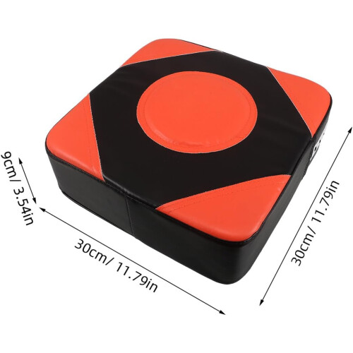 Wall Mount Boxing Pad 30X30Cm Medium Leather Punching Wall Target Black Orange 1