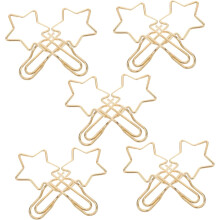10 Stück sternförmige Metallclips, multifunktionale, niedliche Schreibtisch-Organizer, kunstvolle Lesezeichen aus Eisen