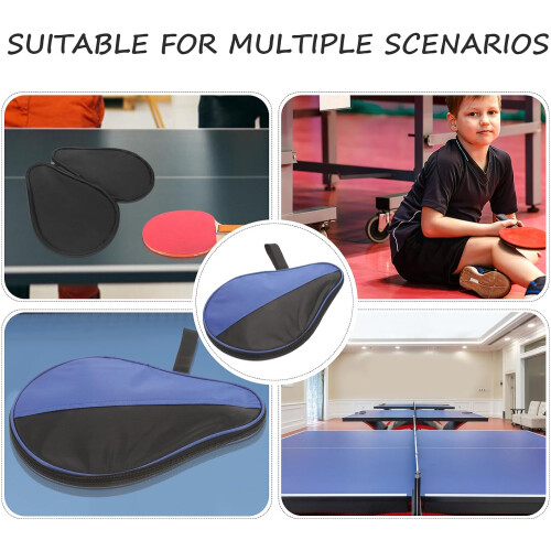 Table Tennis Paddle Bag Gourd-Shaped Protective Storage Case Blue Practical Organizer 2