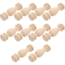 10 stuks onbeschilderde massief houten knutselspindels, kleine Romeinse pilaarpaaltjes 6x1,8 cm