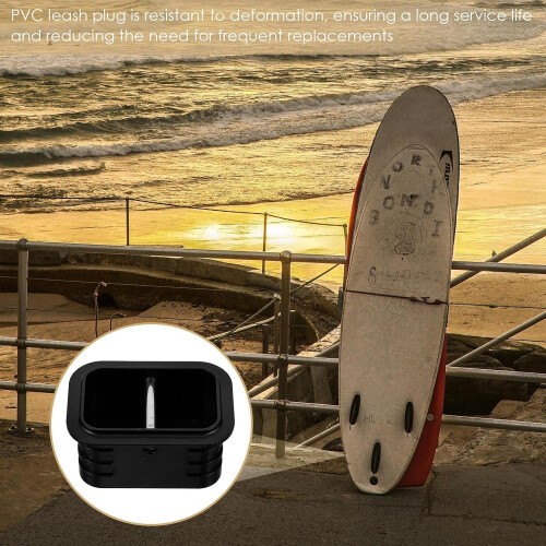 Surfboard Leg Leash Plug Black Rectangular Surfboard Leg Rope Fixator Sturdy Anti-Theft Chain Plug 2
