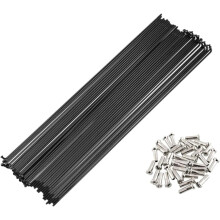 100 db 260 mm-es fekete 14G 45# acél kerékpárküllők nippelekkel, kerékpáros kiegészítők