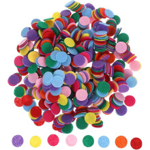 1000 pastilles rondes en feutrine de couleurs assorties, cercles épais en feutrine pour la couture et les accessoires de coiffure DIY.