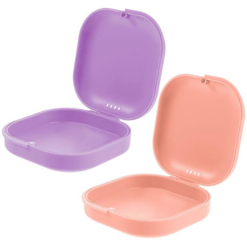 Retainer Case Portable Storage 2Pcs Breathable Colored Retainer Box 2