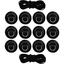 2 conjuntos Kayak Paddle Board D Anéis Rigging Kit com aço inoxidável D anel Patch e cordão Bungee