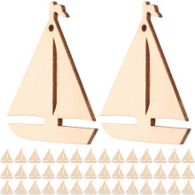 150 piezas de láminas de madera sin terminar para manualidades con forma de velero, ideales para pintar y decorar.