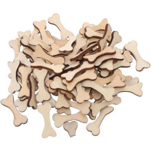 150 stuks onbewerkte houten botvormen, houtsnippers voor huisdieren, knutselbenodigdheden voor het maken van zelfgemaakte hondenbotdecoraties.