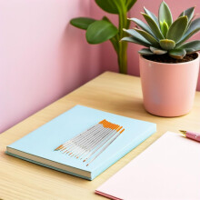 12 stk. oransje linerpenselsett for akvarellmaling, minipensler med fin spiss