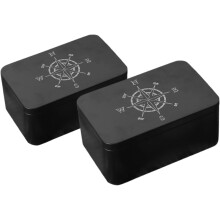 2 stuks rechthoekige ijzeren opbergdozen voor speelkaarten en tarotkaarten. Strak en eenvoudig ontwerp voor bordspellen.
