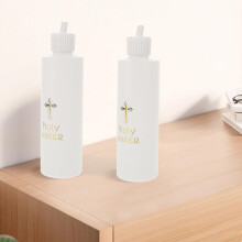 Lot de 2 bouteilles d'eau bénite portables en plastique avec motif de croix, au design créatif et simple.