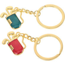 2-teiliges Golf-Eimer- und Schläger-Schlüsselanhänger-Set aus Metall