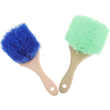 2-teiliges Strandreinigungsbürsten-Set mit harten und weichen Borsten, gelbe Griffbürsten