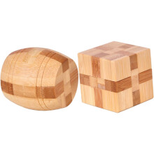 Lot de 2 boules éducatives en bambou Ming Luban Lock, casse-tête créatif et stimulant pour développer le QI.