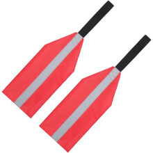 Bandeiras de segurança do caiaque vermelho de 2pcs tiras reflexivas verticais, bandeiras de reboque do caiaque do pano de Oxford
