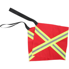 2 bandiere di sicurezza riflettenti rosse per kayak, segnaletica di traino, 30x30 cm con cinghia da 30 cm
