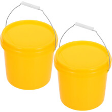 Petit seau avec couvercle 5 l, lot de 2 seaux en plastique portables pour eau