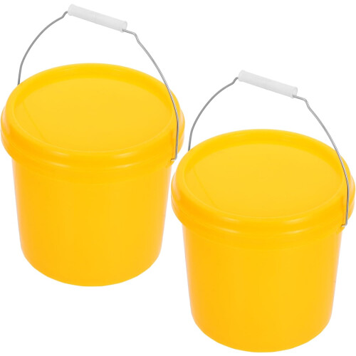 Kleiner Eimer mit Deckel, 5 l, 2 Stück tragbare Handwasserbehälter aus Kunststoff