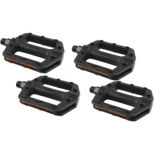 2 Paar schwarze, rutschfeste Kunststoff-Fahrradpedale für Mountainbikes, robustes Fahrradzubehör