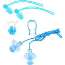 4pcs natação e nariz clip conjunto PVC para adultos e kit de proteção do ouvido de natação azul