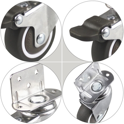 4 Stück Universalräder, Gummiräder, Lenkrollen, Kleberollen 2