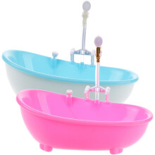 2er-Pack Miniatur-Badewannenbecher für Getränke, vielseitige Trinkbecher aus Kunststoff, rosa und blau