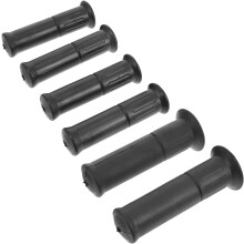 6 Stück schwarze Gummigriffe, runde Rohrgriffabdeckungen, Einkaufswagen-Schutzhüllen