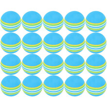 Lot de 20 balles de golf d'entraînement bleues en EVA de 42 mm, élastiques et multicolores, pour l'entraînement et le jeu en intérieur.