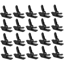 20 Stück robuste Zeltclips und Zeltbefestigungsklammern im Krokodilklemmen-Stil, schwarz, 3,2 x 1 cm, für Camping.