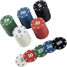 Caja de almacenamiento con 100 fichas de plástico para juegos de póker, aprendizaje de conteo y Mahjong.