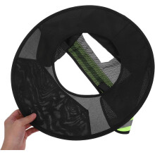 Visière de protection solaire intégrale pour casque de chantier avec bande réfléchissante, noire, haute visibilité.