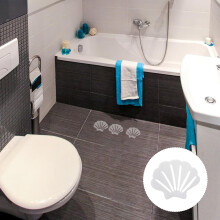 12 adesivi antiscivolo a forma di conchiglia per il bagno, realizzati in PEVA, facili da installare e che garantiscono la sicurezza.