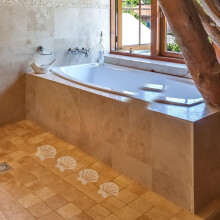 Lot de 12 autocollants antidérapants en forme de coquillage pour salle de bain, en PEVA, faciles à installer et garantissant la sécurité.