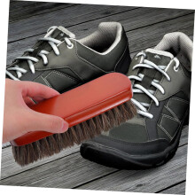 Brosse à chaussures en daim pour nettoyer bottes et baskets, manche en bois pour polir et dépoussiérer
