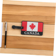 2 stuks bagagelabels met Canadese vlag, PVC-plastic naamlabels met bandje voor privacybescherming tijdens het reizen