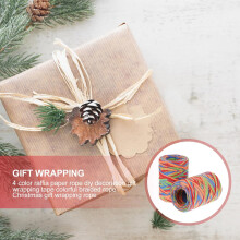2 Rollen bunte, geflochtene Raffia-Papierseile, DIY-Bastelmaterial zum Verpacken von Weihnachtsdeko