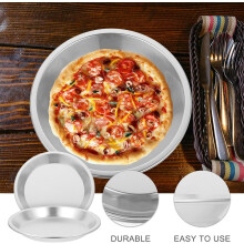 Lot de 2 plaques à pizza en alliage d'aluminium, résistantes à la chaleur et à excellente conductivité thermique, multifonctionnelles.