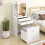 Homcom HOMCOM Dressing Table with Mirror and Stool, Makeup Desk with Drawers, White 1