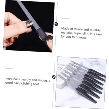 Lot de 20 limes à ongles, couteaux à ongles, manches en acier inoxydable, bandes de polissage pour manucure à domicile