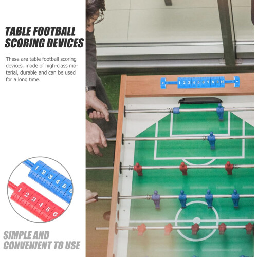 Set scoretellers voor tafelvoetbal, rode en blauwe mini-scoretellers 2