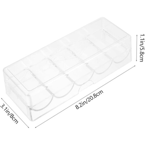 2pcs Poker Chips Tray with Lids Transparent Storage Organizer Box Compartment Chip Rack 1