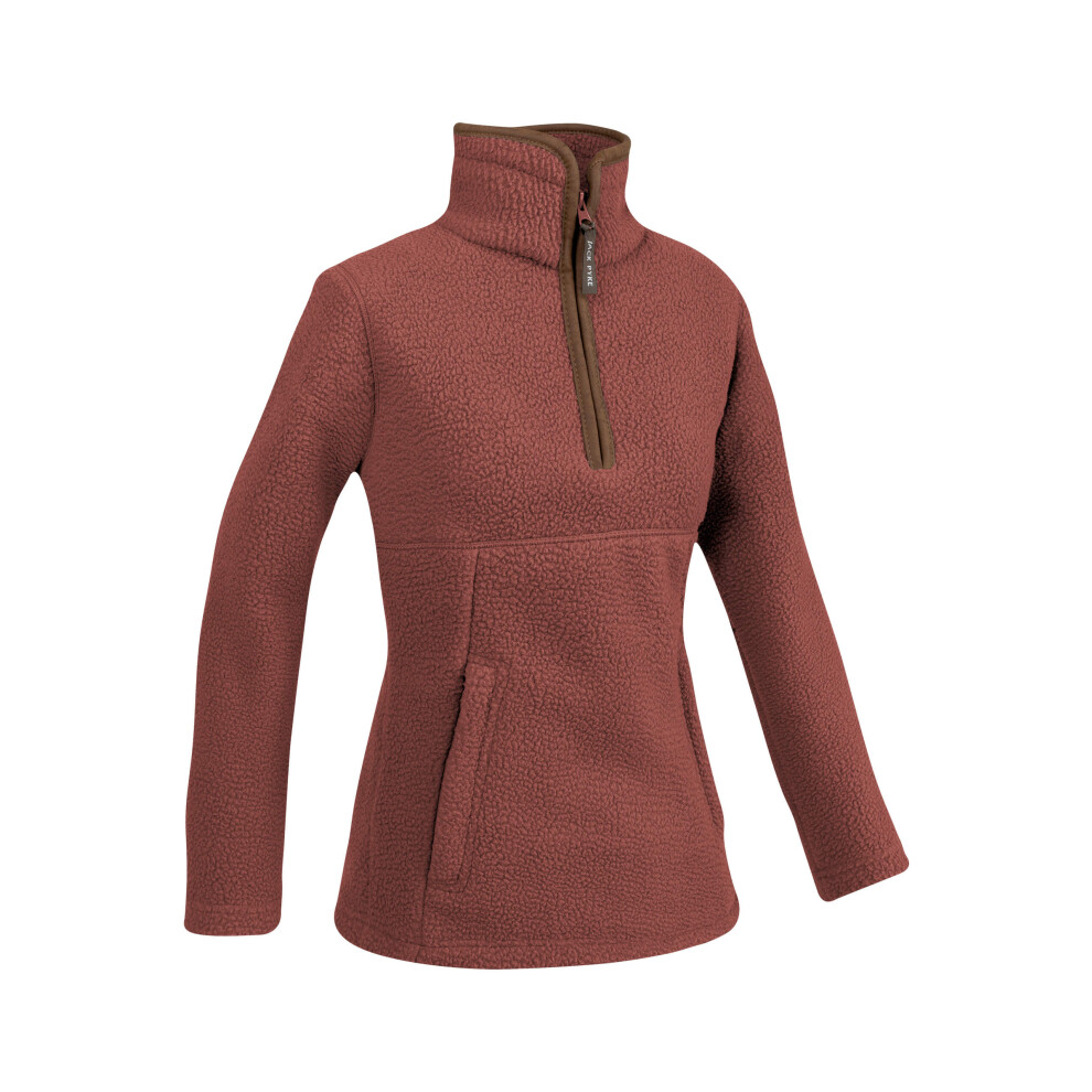 Jack Pyke Ladies Half Zip Sherpa Fleece Pullover Burnt Copper XX-Large