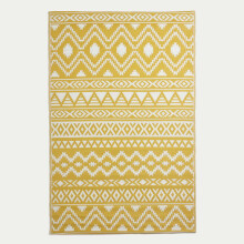 (120x180 cm) Anna Aztec Yellow & White Outdoor Rug