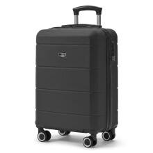 LUGG 20 Inch Jetset Lightweight Travel Carry On Suitcase, 55 x 35 x 23 cm, 37L, Black