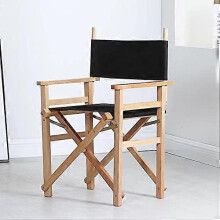 Professional Portable Folding Directors Chair 24In Makeup Stool for Artists & Barbers, Wooden Frame, Canvas Backrest